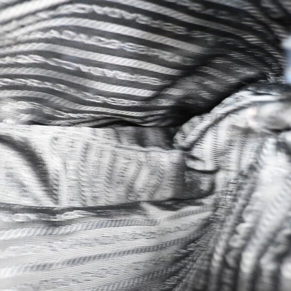 PRADA MILANO Logo Tessuto Shoulder Bag Nylon Leather Black Silver Italy 64EF077 - Picture 13 of 16